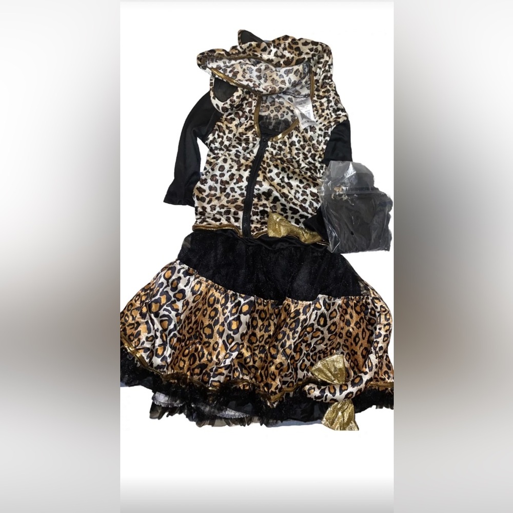 Leopard Print Kids Costume with Gold Accents